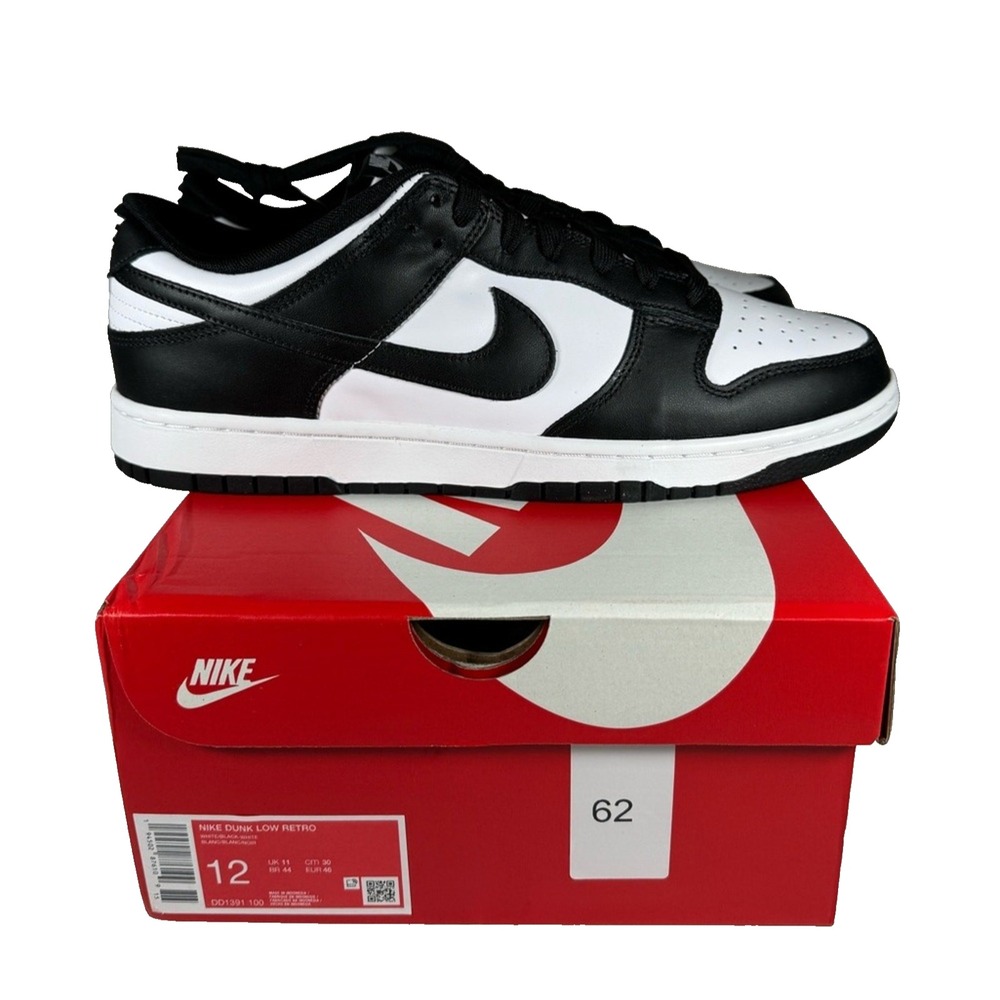 Nike Dunk Low Retro White Black‎ Panda DD1391-100 Mens Sneakers Size 12